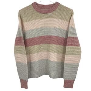 Rebecca Taylor La Vie Striped Merino Pullover Sweater S Crew Long Sleeve NWT